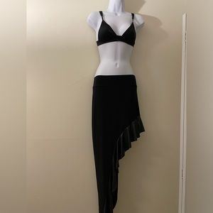 Black bikini and salsa style skirt- exotic wear and club wear